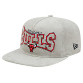 New Era Chicago Bulls Throwback Corduroy Golfer Snapback Hat Gray
