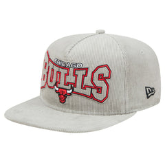New Era Chicago Bulls Throwback Corduroy Golfer Snapback Hat Gray