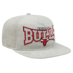 New Era Chicago Bulls Throwback Corduroy Golfer Snapback Hat Gray
