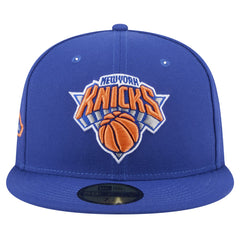 New Era New York Knicks Throwback Pennant 59FIFTY Fitted Hat Blue