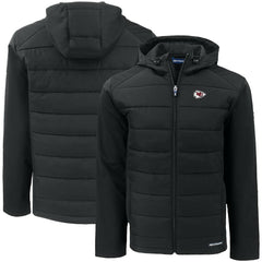 Kansas City Chiefs Cutter & Buck Big & Tall Evoke Hybrid Eco Softshell Recycled Full-Zip Hooded Jacket - Black - NFL