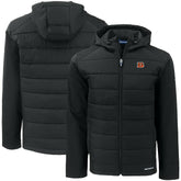 Cincinnati Bengals Cutter & Buck Big & Tall Evoke Hybrid Eco Softshell Recycled Full-Zip Hooded Jacket - Black - NFL