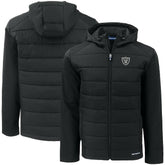 Las Vegas Raiders Cutter & Buck Big & Tall Evoke Hybrid Eco Softshell Recycled Full-Zip Hooded Jacket - Black - NFL