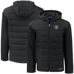 Las Vegas Raiders Cutter & Buck Big & Tall Evoke Hybrid Eco Softshell Recycled Full-Zip Hooded Jacket - Black - NFL