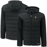 Minnesota Vikings Cutter & Buck Big & Tall Evoke Hybrid Eco Softshell Recycled Full-Zip Hooded Jacket - Black - NFL