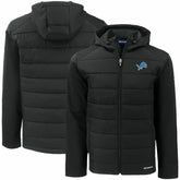 Detroit Lions Cutter & Buck Big & Tall Evoke Hybrid Eco Softshell Recycled Full-Zip Hooded Jacket - Black - NFL