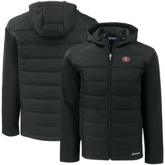 San Francisco 49ers Cutter & Buck Big & Tall Evoke Hybrid Eco Softshell Recycled Full-Zip Hooded Jacket - Black - NFL