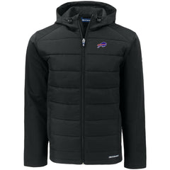 Buffalo Bills Cutter & Buck Big & Tall Evoke Hybrid Eco Softshell Recycled Full-Zip Hooded Jacket - Black - NFL