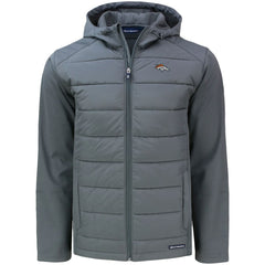 Denver Broncos Cutter & Buck Evoke PrimaLoft Hybrid Eco Softshell Recycled Full-Zip Hooded Jacket - Gray - NFL