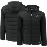 Detroit Lions Cutter & Buck Evoke PrimaLoft Hybrid Eco Softshell Recycled Full-Zip Hooded Jacket - Black - NFL