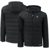 Minnesota Vikings Cutter & Buck Evoke PrimaLoft Hybrid Eco Softshell Recycled Full-Zip Hooded Jacket - Black - NFL