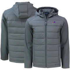 Buffalo Bills Cutter & Buck Evoke PrimaLoft Hybrid Eco Softshell Recycled Full-Zip Hooded Jacket - Gray - NFL
