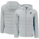 Carolina Panthers Cutter & Buck Evoke PrimaLoft Hybrid Eco Softshell Recycled Full-Zip Hooded Jacket - Gray - NFL