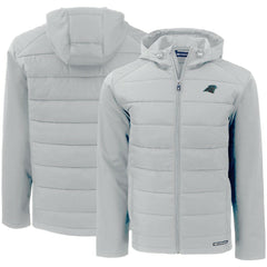 Carolina Panthers Cutter & Buck Evoke PrimaLoft Hybrid Eco Softshell Recycled Full-Zip Hooded Jacket - Gray - NFL
