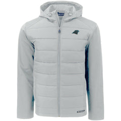 Carolina Panthers Cutter & Buck Evoke PrimaLoft Hybrid Eco Softshell Recycled Full-Zip Hooded Jacket - Gray - NFL