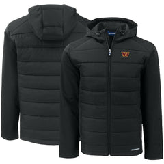 Washington Commanders Cutter & Buck Evoke PrimaLoft Hybrid Eco Softshell Recycled Full-Zip Hooded Jacket - Black - NFL