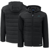 Carolina Panthers Cutter & Buck Evoke PrimaLoft Hybrid Eco Softshell Recycled Full-Zip Hooded Jacket - Black - NFL