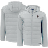 Atlanta Falcons Cutter & Buck Evoke PrimaLoft Hybrid Eco Softshell Recycled Full-Zip Hooded Jacket - Gray - NFL