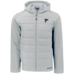 Atlanta Falcons Cutter & Buck Evoke PrimaLoft Hybrid Eco Softshell Recycled Full-Zip Hooded Jacket - Gray - NFL