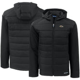 Baltimore Ravens Cutter & Buck Evoke PrimaLoft Hybrid Eco Softshell Recycled Full-Zip Hooded Jacket - Black - NFL