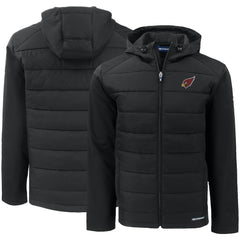 Arizona Cardinals Cutter & Buck Evoke PrimaLoft Hybrid Eco Softshell Recycled Full-Zip Hooded Jacket - Black - NFL