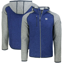 New York Giants Cutter & Buck Mainsail Full-Zip Hooded Jacket - Heather Royal - NFL