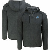 Detroit Lions Cutter & Buck Mainsail Full-Zip Hooded Jacket - Heather Charcoal - NFL