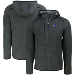 Buffalo Bills Cutter & Buck Mainsail Full-Zip Hooded Jacket - Heather Charcoal - NFL