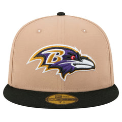 Baltimore Ravens New Era Logo Main 59FIFTY Fitted Hat - Tan - NFL