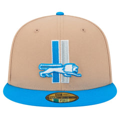 Detroit Lions New Era Throwback Logo Main 59FIFTY Fitted Hat - Tan - NFL