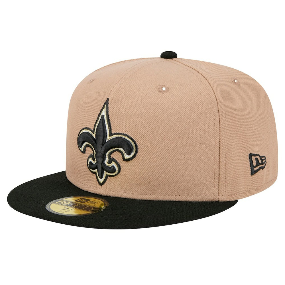 New Orleans Saints New Era Logo Main 59FIFTY Fitted Hat - Tan - NFL
