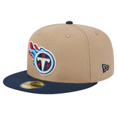 Tennessee Titans New Era Logo Main 59FIFTY Fitted Hat - Tan - NFL