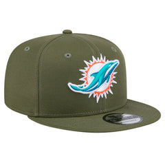 Miami Dolphins New Era Main 9FIFTY Snapback Hat - Olive - NFL