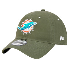 Miami Dolphins New Era Main 9TWENTY Adjustable Hat - Olive - NFL