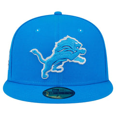 Detroit Lions New Era Main Side Patch 59FIFTY Fitted Hat - Blue - NFL