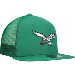 Philadelphia Eagles New Era Throwback Main Trucker 9FIFTY Snapback Hat - Kelly Green - NFL