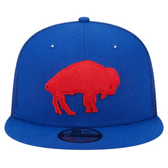 Buffalo Bills New Era Throwback Main Trucker 9FIFTY Snapback Hat - Royal - NFL