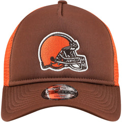 Cleveland Browns New Era Youth A-Frame 9FORTY Trucker Adjustable Hat - Brown - NFL