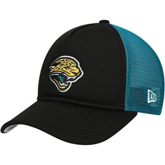 Jacksonville Jaguars New Era Youth A-Frame 9FORTY Trucker Adjustable Hat - Black - NFL