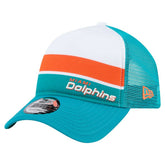 Miami Dolphins New Era Preschool Sport Night Color Block 9FORTY A-Frame Trucker Adjustable Hat - Aqua - NFL