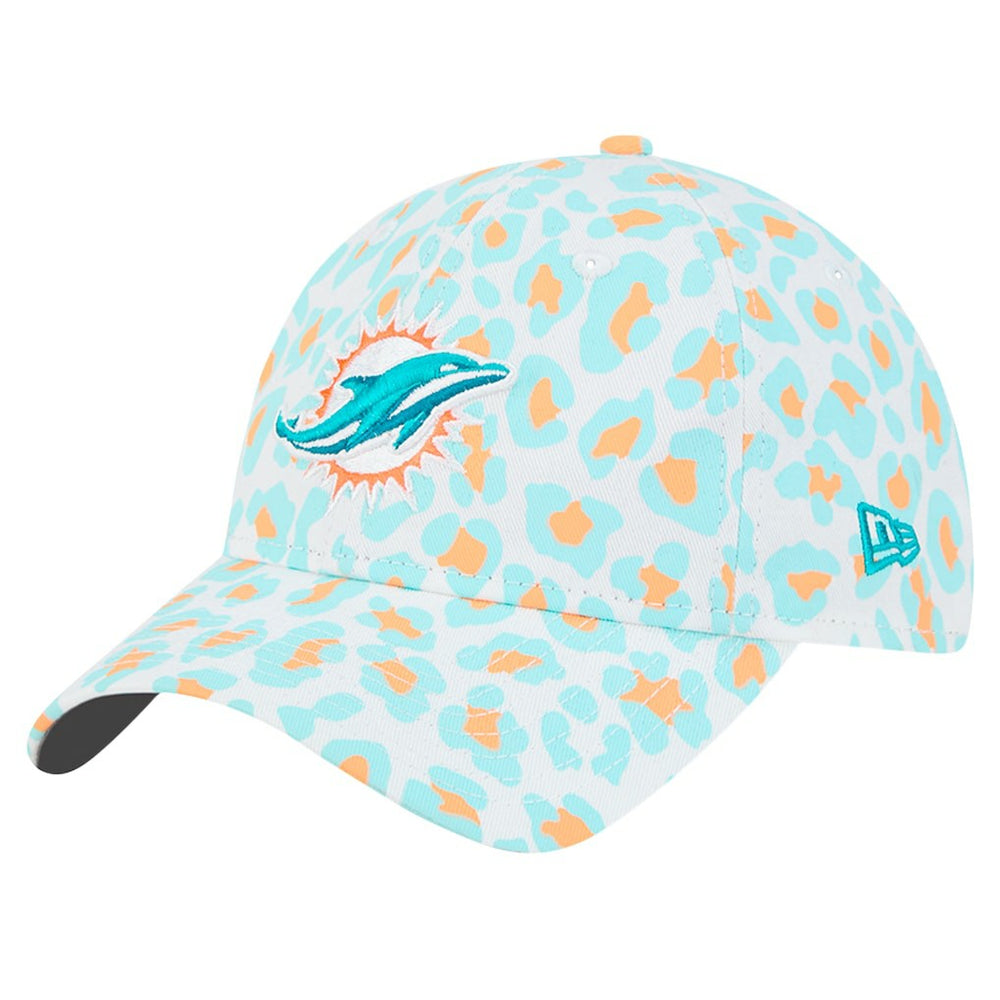 Miami Dolphins New Era Preschool Active Leopard 9TWENTY Adjustable Hat - White - NFL