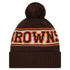 Cleveland Browns Youth New Era Retro Cuffed Knit Hat with Pom - Brown - NFL