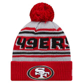 San Francisco 49ers New Era Youth Main Cuffed Knit Hat with Pom - Scarlet - NFL