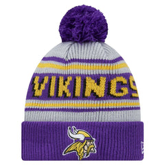 Minnesota Vikings New Era Youth Main Cuffed Knit Hat with Pom - Purple - NFL