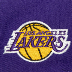 Mitchell & Ness Los Angeles Lakers Retro Sport Color Block Script Snapback Hat White/Purple