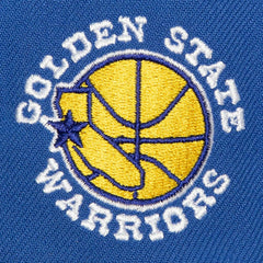 Mitchell & Ness Golden State Warriors Retro Sport Color Block Script Snapback Hat White/Royal