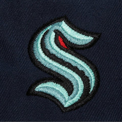 Seattle Kraken Mitchell & Ness Retro Script Colorblock Snapback Hat - Deep Sea Blue | NHL discount