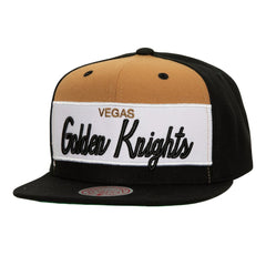 Vegas Golden Knights Mitchell & Ness Retro Script Colorblock Snapback Hat - Black | NHL online