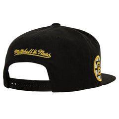 Boston Bruins Mitchell & Ness Retro Script Colorblock Snapback Hat - Black | NHL discount