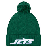 New York Jets New Era Women's Cable Cuffed Knit Hat with Pom - Green - NFL